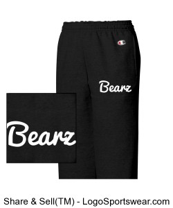 Youth Black Bearz Joggers Design Zoom